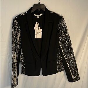 Diane Von Furstenberg Black and White Blazer Vintage NWT